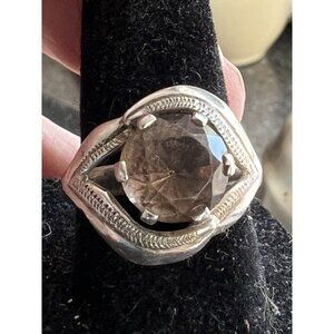 vtg taxco mexico sterling silver Gorgeous Faceted Smoky Quartz S7 2g Estate/gift